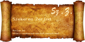 Szekeres Zerind névjegykártya